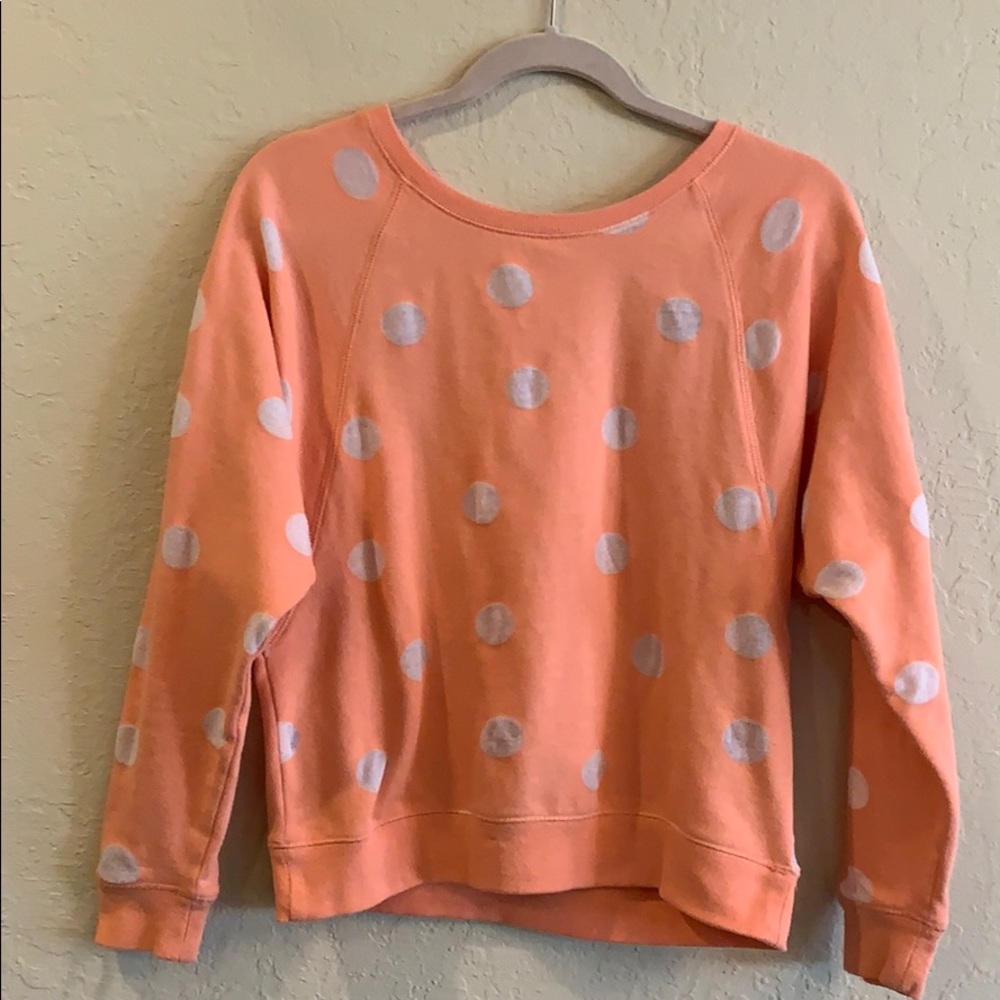 BP (Nordstrom) Peach &white polka dot sweatshirt